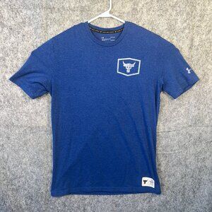 Under Armour Project Rock Blue Shirt Men's L Iron Paradise Blood Sweat Respect